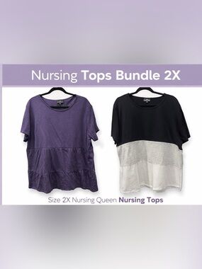 Nursing Queen 2X Nursing Tops Bundle | 2 Shirts | Excellent Condition